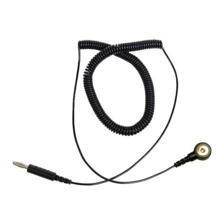Desco Industries Inc Desco Trustat Coil Cord 10 Ft 0 Thermoplastic Elastomer - Black 4538